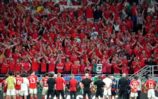 The Wales players applaud their fans at the end of the match during the FIFA World Cup Group B match at the Ahmad Bin Ali Stadium, Al Rayyan, Qatar.