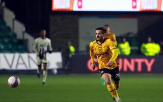 BACK: Aaron Wildig made his return from injury for Newport County against Barnet