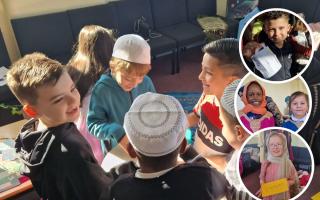 Children smiling at different parts of the Ramadan immersion day last week