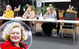There was an empty chair at a Police and Crime Commissioner hustings as Labour's Jane Mudd was unable to join Lib Dem Mike Hamilton, Conservative Hannah Jarvis and Plaid Cymru's Donna Cushing on the panel.