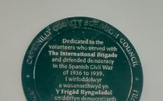 The plaque dedicated to the Spanish Civil War volunteers from the Valleys has been saved