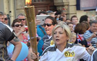 Olympic Torch Bearer at Stow Hill, Newport, from Alison Phillips of Cwmbran.