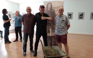Ian Agland, Jon Langford, and Richard Frame at the opening of the exhibition inspired by Joe Stummer.