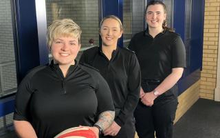 Gwent PCs Bonny Grant, Toni-Louisa Lloyd and Taboka Hyde have travelled to play for the British Police Women's Rugby team. Picture: Gwent Police.