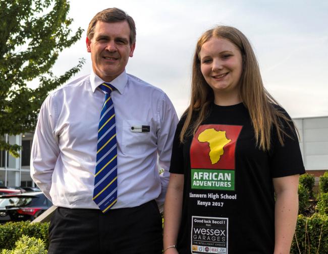 Rebecca Porter has received sponsorship to help her visit Kenya next year to volunteer in schools