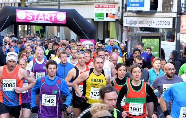 South Wales Argus: Competitors in the Newport half-marathon